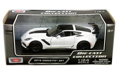 1/24 Motormax 2019 Chevrolet Chevy Corvette ZR1 (White) Diecast Car Model