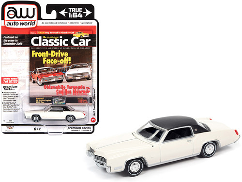 1967 Cadillac Eldorado Grecian White with Flat Black Vinyl Top "Hemmings Classic Car" Magazine Cover Car (December 2006) Limited Edition to 10120 pieces Worldwide 1/64 Diecast Model Car by Autoworld