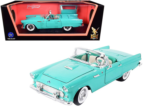 1955 Ford Thunderbird Convertible Turquoise 1/18 Diecast Model Car by Road Signature