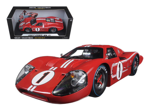 1/18 Shelby Collectibles 1967 Ford GT MK IV #1 Le Mans 24 Hours Winner (Red) Diecast Car Model