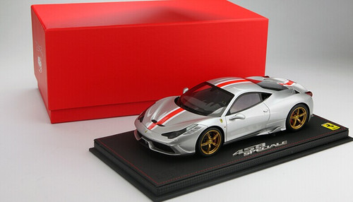 LIMITED 20! BBR HANDMADE RESIN 1/18 FERRARI 458 SPECIALE (SILVER)!