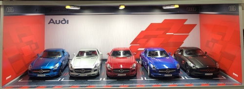 1/18 Audi Theme 5 Car Garage Parking Scene w/ Lights (car model not included)
