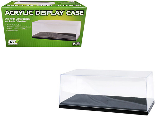 Collectible Display Show Case for 1/18-1/24 Scale Model Cars with Black Plastic Base by Greenlight