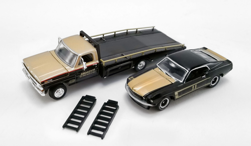 1/64 ACME Smokey Yunick 1970 Ford F350 Ramp Truck with Trans Am Mustang Diecast Car Model