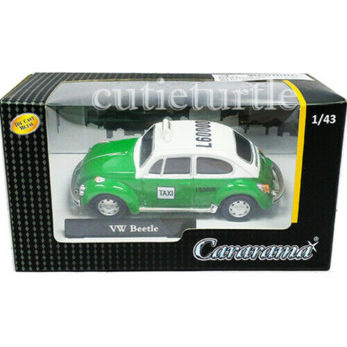 1:43 Cararama Volkswagen VW Volkswagen Beetle Taxi (White/Green) Diecast Car Model