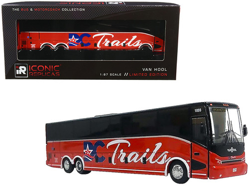 Van Hool CX-45 Bus "DC Trails" (Washington D.C.) Red and Black "The Bus & Motorcoach Collection" 1/87 Diecast Model by Iconic Replicas