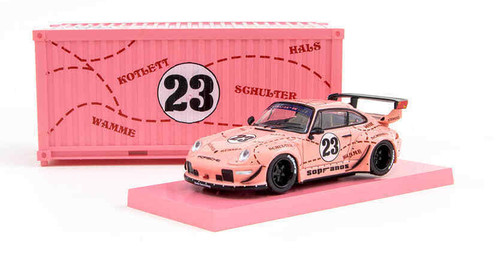 Tarmac Works 1:64 Porsche 993 RWB Sopranos #23 (Pink) with Container Diecast Car Model