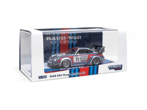 Tarmac Works 1:43 Porsche RWB 993 Rough Rhythm #11 Martini Racing - Silver - Diecast Car Model (Limited Edition)