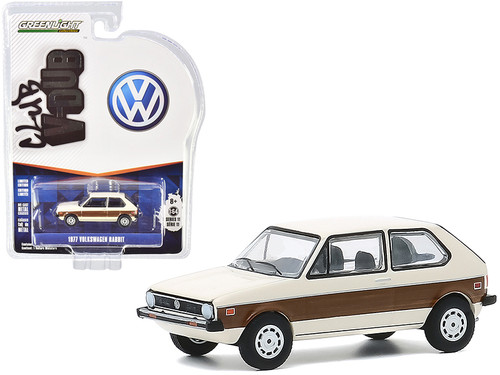 1977 Volkswagen Rabbit Cream with Woody Graphics "Club Vee V-Dub" Series 11 1/64 Diecast Model Car by Greenlight