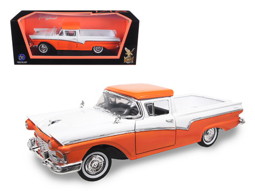 1/18 Road Signature 1957 Ford Ranchero Pickup (Orange & White) Diecast Car Model