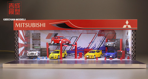 1/64 Geechan Model Mitsubishi Repair Shop Diorama Model Scene (car models not included)