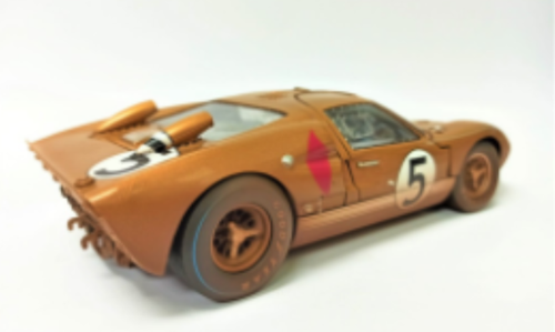 1/18 Shelby Collectible 1966 Ford GT-40 MK 2 Gold #5 After Race Dirty Edition Diecast Car Model