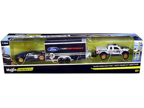 2010 Ford Raptor Pickup Truck Silver Metallic with 2017 Ford GT #2