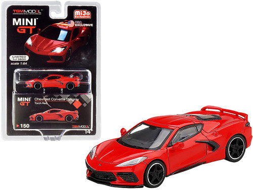 2020 Chevrolet Corvette Stingray C8 Torch Red Limited Edition to 3600 pieces Worldwide 1/64 Diecast Model Car by True Scale Miniatures