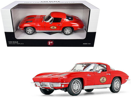 1963 Chevrolet Corvette Red "The Busted Knuckle Garage" 1/24 Diecast Model Car by First Gear