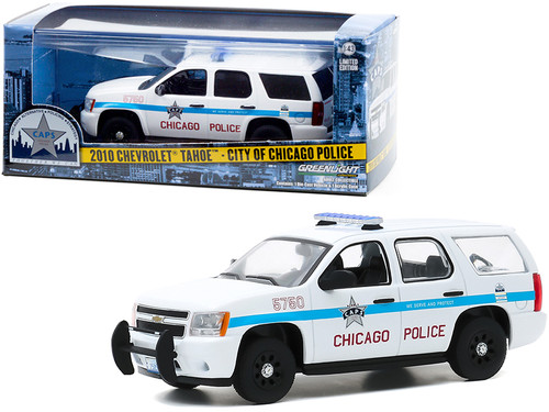 2010 Chevrolet Tahoe "CAPS" White with Blue Stripes "City of Chicago Police Department" 1/43 Diecast Model Car by Greenlight