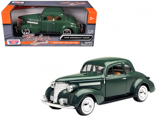 1939 Chevrolet Coupe - Timeless Legends - Green - 1/24 Diecast Model Car by Motormax
