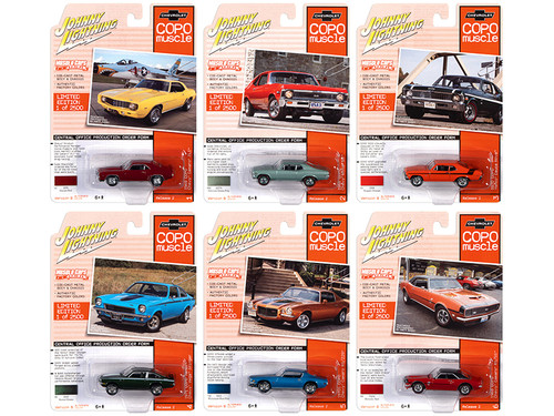 Muscle Cars USA 2020 Set B of 6 Cars Release 2 "COPO Muscle" Limited Edition to 2500 pieces Worldwide 1/64 Diecast Model Cars by Johnny Lightning