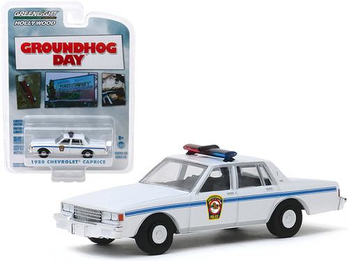 1980 Chevrolet Caprice White "Punxsutawney Police" "Groundhog Day" (1993) Movie "Hollywood Series" Release 26 1/64 Diecast Model Car by Greenlight