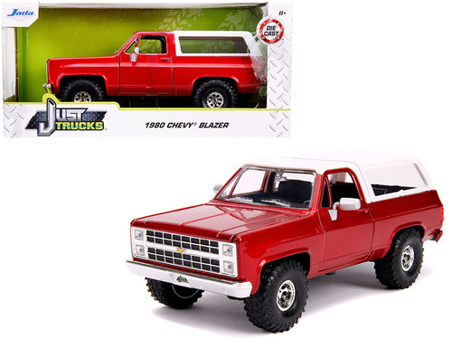 1980 Chevrolet Blazer K5 Off Road Metallic Red and White "Just Trucks" 1/24 Diecast Model Car by Jada