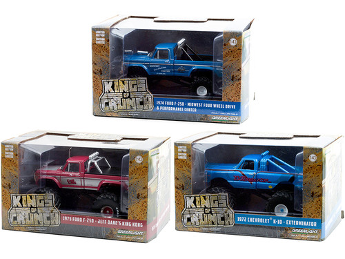 "Kings of Crunch" Set of 3 Monster Trucks Series 3 1/43 Diecast Model Cars by Greenlight