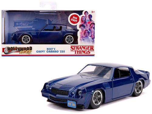 Billy's Chevrolet Camaro Z28 Metallic Dark Blue "Stranger Things" (2016) TV Series "Hollywood Rides" 1/32 Diecast Model Car by Jada