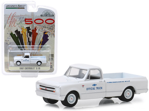 1967 Chevrolet C-10 Pickup Truck White "51th Annual Indianapolis 500 Mile Race" Official Truck "Hobby Exclusive" 1/64 Diecast Model Car by Greenlight