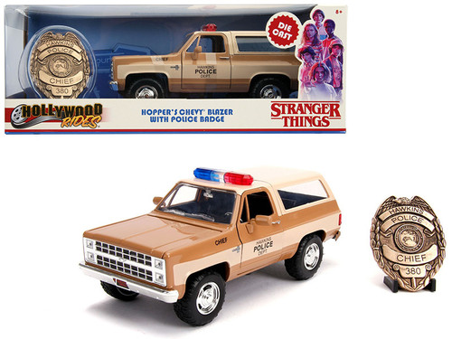Hopper's Chevrolet Blazer with Police Badge "Hawkins Police Dept." "Stranger Things" (2016) TV Series 1/24 Diecast Model Car by Jada