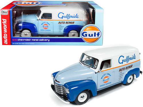 1948 Chevrolet Panel Delivery Truck "Gulf Oil" Limited Edition to 1002 pieces Worldwide 1/18 Diecast Model Car by Autoworld