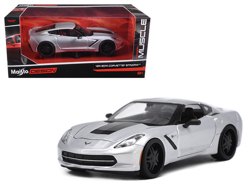 2014 Chevrolet Corvette C7 Stingray Silver "Modern Muscle" 1/24 Diecast Model Car by Maisto