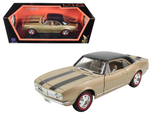 1967 Chevrolet Camaro Z/28 Gold with Black Stripes 1/18 Diecast Model Car by Road Signature