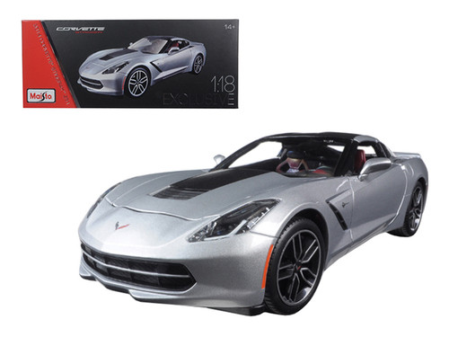 2014 Chevrolet Corvette Stingray C7 Z51 Silver "Exclusive Edition" 1/18 Diecast Model Car by Maisto