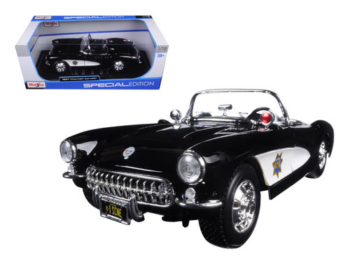 1957 Chevrolet Corvette Black 1/18 Diecast Model Car by Maisto