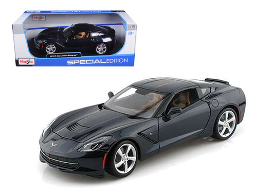 1961 Chevrolet Corvette Mako Shark Dark Blue 1/18 Diecast Model