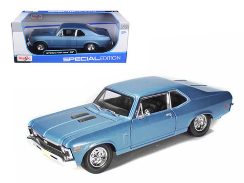 1/18 Maisto 1970 Chevrolet Nova SS Coupe (Blue Metallic) Diecast Car Model