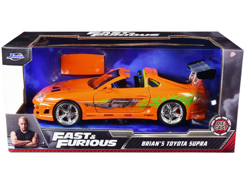 1/24 Jada Brian's Toyota Supra Orange "Fast & Furious" Movie Diecast Car Model