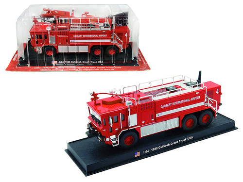 1989 Oshkosh Crash Fire Engine "Calgary International Airport" Alberta (Canada) 1/64 Diecast Model by Amercom