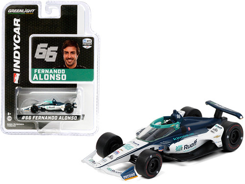 Dallara IndyCar #66 Fernando Alonso "Ruoff Mortgage" Arrow McLaren SP "NTT IndyCar Series" (2020) 1/64 Diecast Model Car by Greenlight