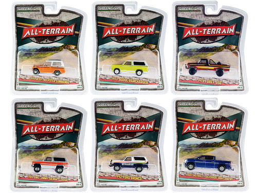 "All Terrain" Set of 6 pieces Series 10 1/64 Diecast Model Cars by Greenlight "All Terrain" Set of 6 pieces Series 10 1/64 Diecast Model Cars by Greenlight