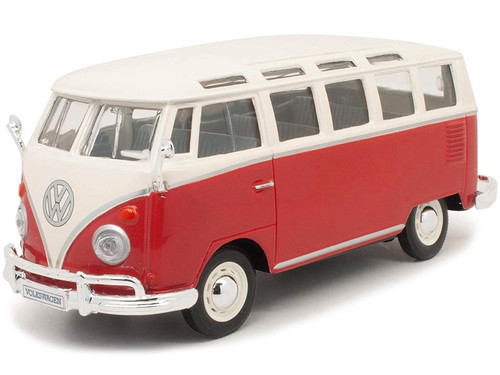 Volkswagen Samba Bus Red 1/25 Diecast Model Car by Maisto