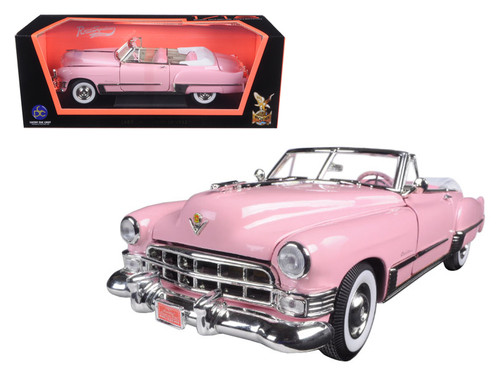 1949 Cadillac Coupe De Ville Convertible Pink 1/18 Diecast Model Car by Road Signature