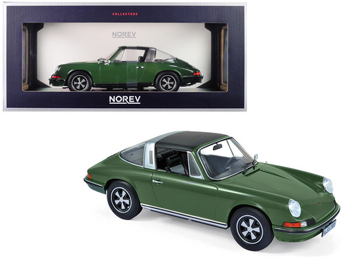 1/18 Norev 1973 Porsche 911 S Targa (Green with Black Top) Diecast Car Model