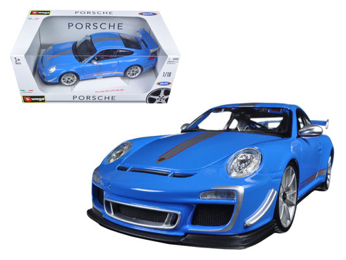 1/18 BBurago Porsche 911 GT3 RS 4.0 (Blue with Stripe) Diecast Car