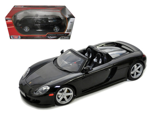 1/18 Motormax Porsche Carrera GT Convertible (Black with Black Interior) Diecast Car Model