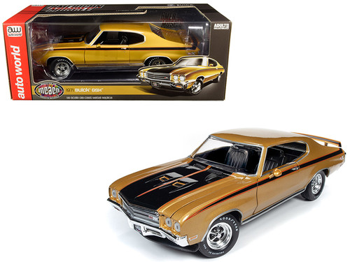 1971 Buick GSX Hardtop Cortez Gold Metallic with Black Stripes "Muscle Car & Corvette Nationals" (MCACN) 1/18 Diecast Model Car by Autoworld