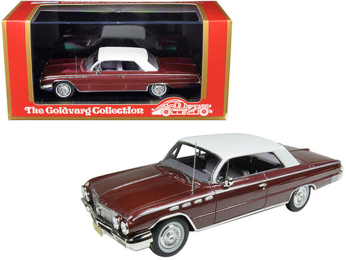 1962 Buick Electra 225 Burgundy Metallic with White Top Limited Edition to 210 pieces Worldwide 1/43 Model Car by Goldvarg Collection