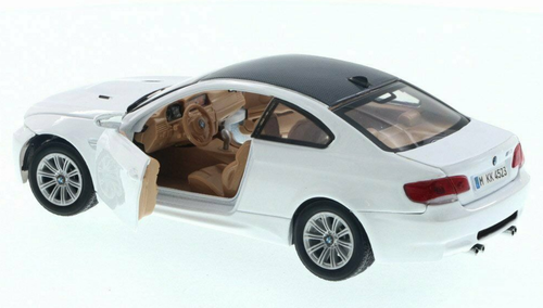 1/24 Motormax BMW E92 (2008-2013) M3 Coupe (White) Diecast Car Mode (no retail box)