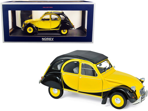 1982 Citroen 2CV Charleston Helios Yellow and Black 1/18 Diecast Model Car by Norev