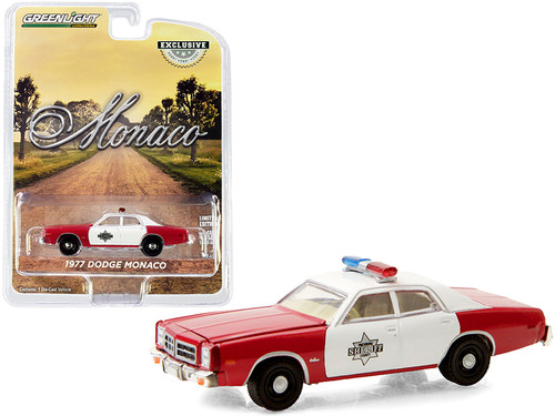 1977 Dodge Monaco Red and White "Finchburg County Sheriff" "Hobby Exclusive" 1/64 Diecast Model Car by Greenlight