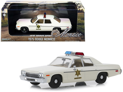 1975 Dodge Monaco Cream "Hazzard County Sheriff" 1/43 Diecast Model Car by Greenlight